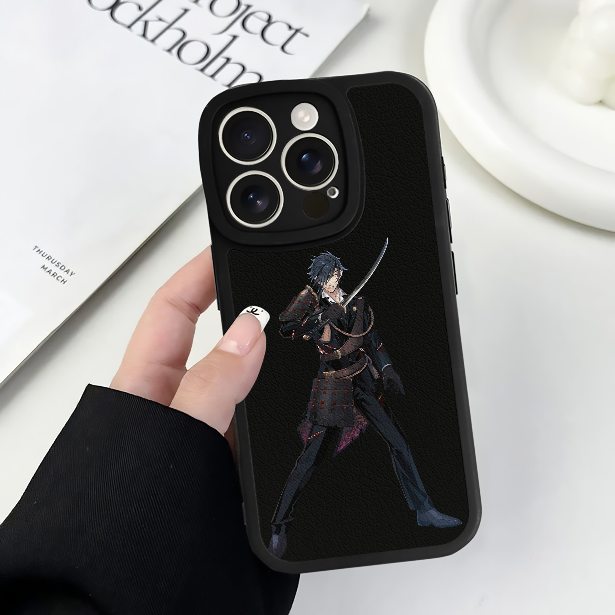 （画像用） 刀剣乱舞 Touken Ranbu 【iPhone 16シリーズ対応】シリコンスマホケース（レザー調） 材質：シリコン
